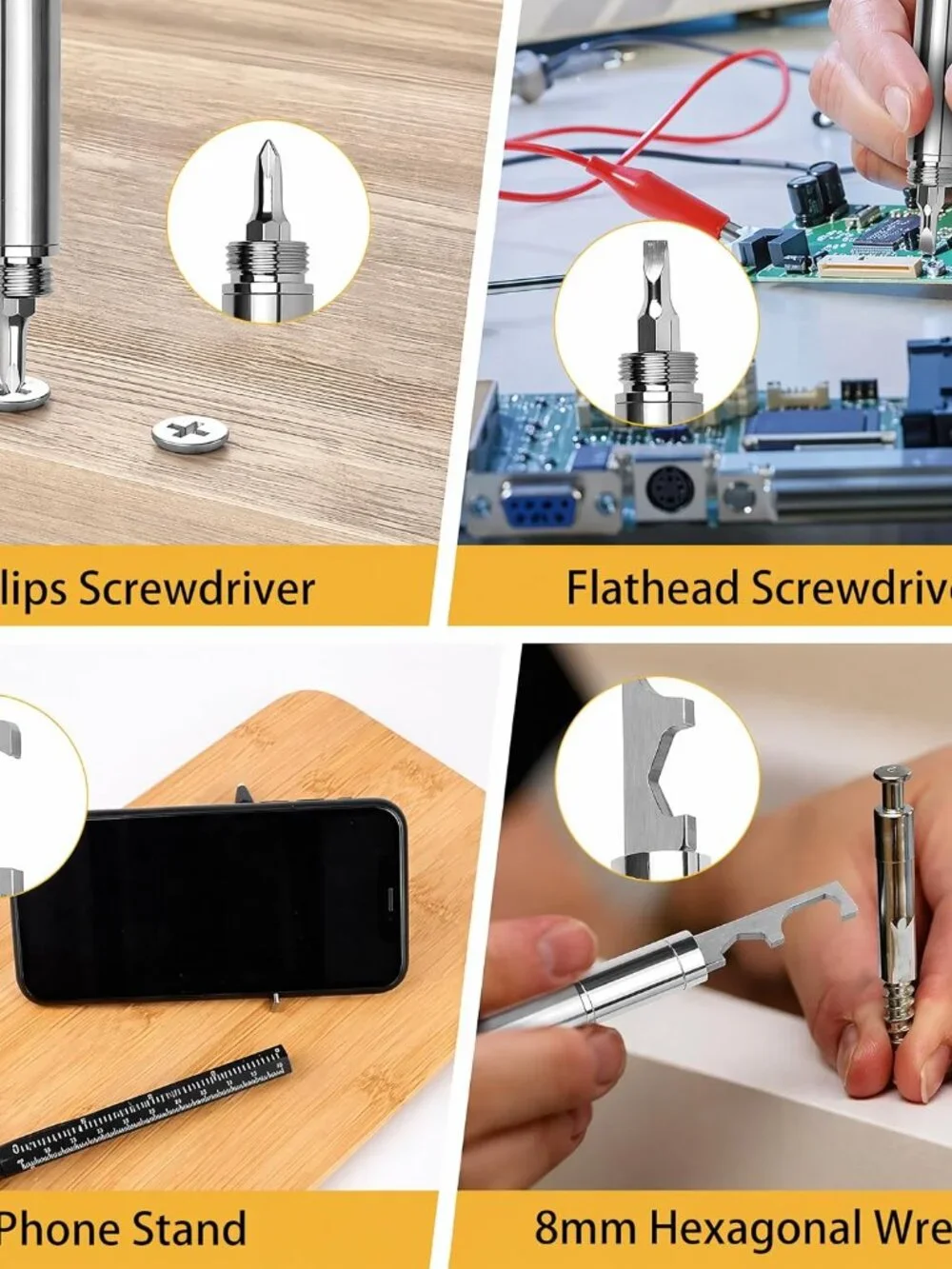 Multi-Function Aluminum Pen 11-in-1 Tool Set – LED Flashlight(1 Pack)